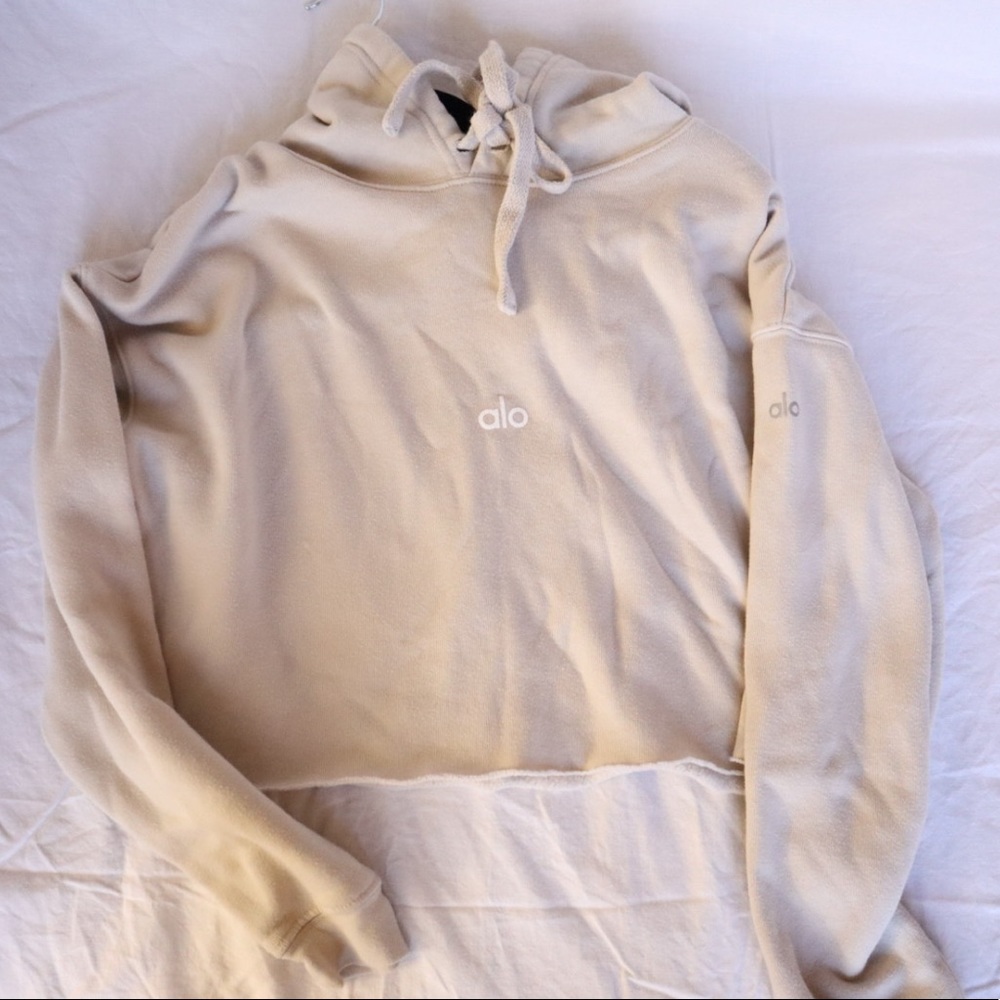 alo yoga boxy crop hoodie